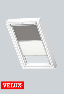 Duo Blind (Blackout), 0705 Grey & 1016 White - VELUX Loft Blind